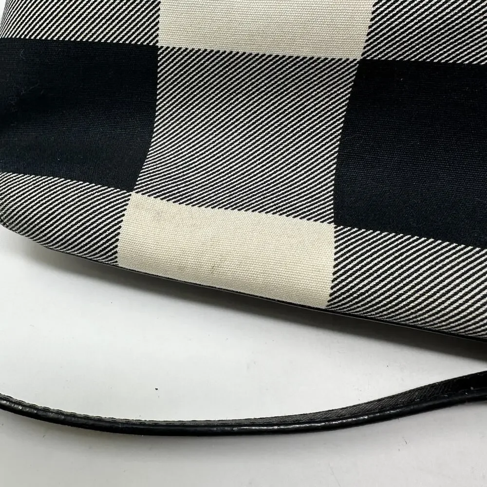 Kate Spade Cameron Street Shoulder Bag Balck Cream Plaid Margot *READ